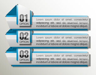 Fototapete - Information infographic statistic vector presentation. Graphic composition for your business presentations. Three glossy strip for your annotations. Three color sticker for registration of proposals