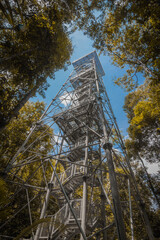 metal tower, observation tower, forest lookout