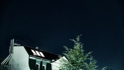 Wall Mural - A time-lapse of a blue sky during the night