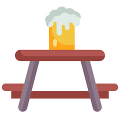 Poster - picnic table flat icon