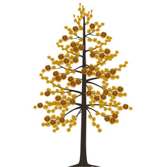 Poster - Dahurian gmelin larch tree in autumn on a white background.