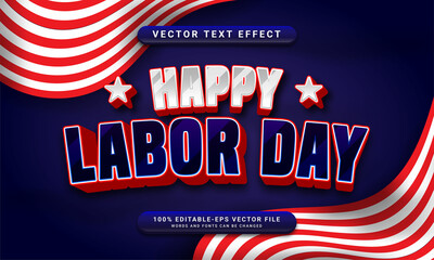 Happy labor day editable text style effect themed celebration of the labor day