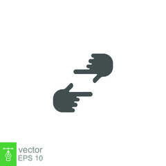 Poster - Human hands Cropping symbol glyph icon. hand gesture of process movie production. Film making, director's vision. photography Shot frame direction vector illustration design on white background EPS 10