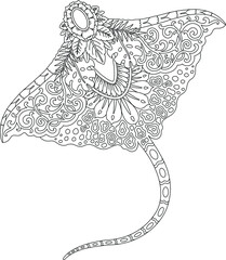 Wall Mural - manta mandala design for coloring page print