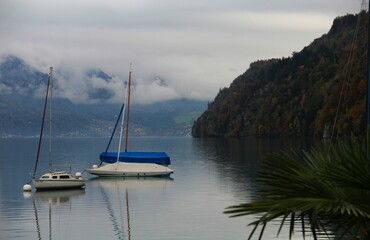 Lake Brienz in Iseltwald in the Bernese Oberland region of Switzerland.