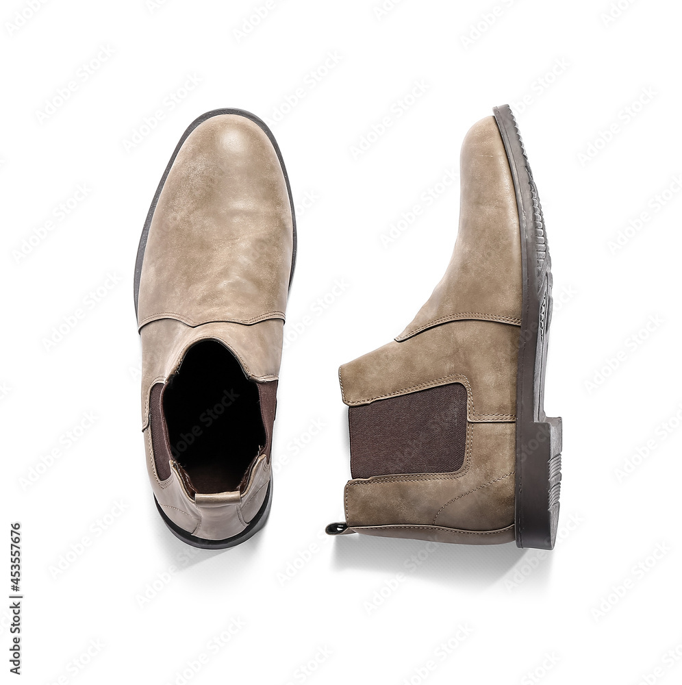 Male shoes on white background