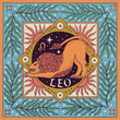 Leo zodiac sign. Horoscope. Illustration for souvenirs and social networks
