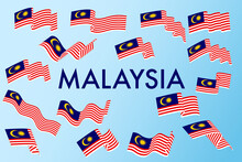 Waving Flag Vector Art, Icon, Graphics And Clipart. Graphical Symbol Of Merdeka Or Independence Day And National Day Hari Malaysia.