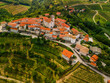 Smartno Townscape and Vineyards in  Goriska Brda Countryside Region of Slovenia