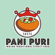 pani puri food logo vector illustration - indian street food - traditional culinary - for business mascot brand