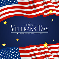 Wall Mural - USA Veterans Day Poster. Vector Illustration. EPS10