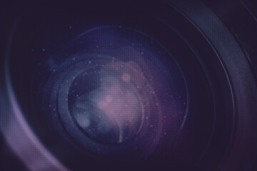 Poster - Close up beautiful camera lens. Background pattern for design. Macro  photography view. Close-up of pixel..