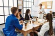 © Krakenimages.com - Group of business workers listening caucasian boss woman conference at the office.
