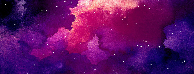 Wall Mural - vector cosmic illustration. beautiful colorful space background. watercolor cosmos