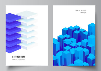 Wall Mural - vector layout of a4 cover mockups templates for brochure, flyer layout, booklet, cover design, book 