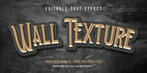 Wall Mural - 3d editable text effect wall texture style with dark cracked wall background