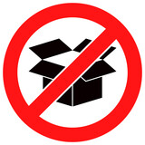 Fototapeta Psy - Stop carton box vector illustration. Flat illustration iconic design of stop carton box, isolated on a white background.