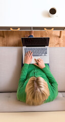 Wall Mural - Young woman using her laptop