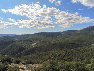 Poster - Paysage de montagne dans les Cévennes, vue aérienne