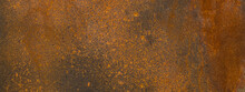 Grunge Rusted Metal Texture And Oxidized Old Metal Iron Panel Background.