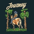 Cowgirl journey illustration