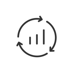 Sticker - Vector analytics line icon.