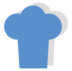 Poster - Chefs blue hat, icon illustration, vector on white background