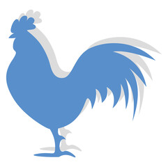 Blue hen, icon illustration, vector on white background