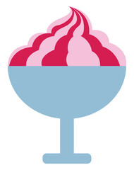 Poster - Dessert ice cream, icon illustration, vector on white background