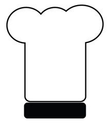 Poster - Simple chefs white hat, icon illustration, vector on white background