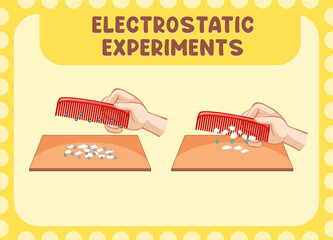 Wall Mural - electrostatic experiment with comb and paper