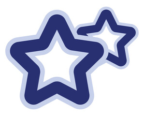 Two blue stars, icon illustration, vector on white background