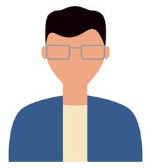 Sticker - Boy in blue jacket, illustration, on a white background.