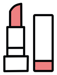 Sticker - Pink lipstick, illustration, on a white background.