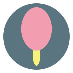 Poster - Strawberry ice cream on stick, illustration, on a white background.