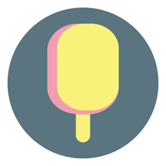 Poster - Vanilla and strawberry ice cream on stick, illustration, on a white background.