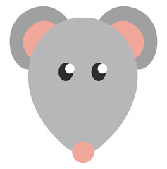 Wall Mural - Grey mice head, illustration, vector on a white background.