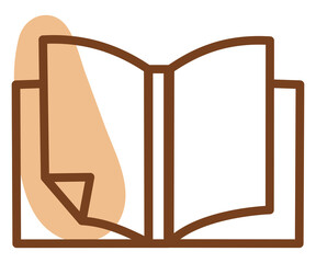 Poster - Empty open book, illustration, vector on a white background.