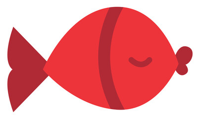 Poster - Red fish, illustration, vector on a white background.