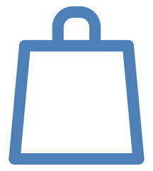 Sticker - Blue paper bag, illustration, vector on a white background.