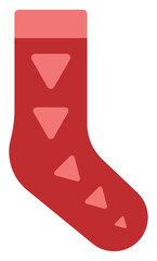 Sticker - Dark red sock, illustration, vector on a white background.