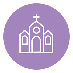 Sticker - Wedding in church, illustration, vector on a white background.