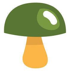 Wall Mural - Green mushroom,illustration, vector, on a white background.