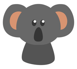 Sticker - Grey koala, illustration, vector, on a white background.