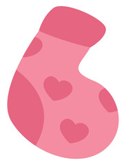 Sticker - Pink baby sock, illustration, vector, on a white background.v