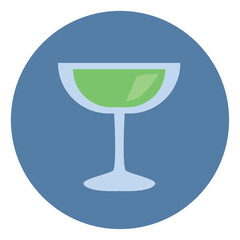 Sticker - Green apple coctail, illustration, vector, on a white background.