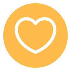 Sticker - Yellow heart, illustration, vector, on a white background.