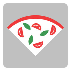 Poster - Slice of italian pizza, illustration, vector, on a white background.