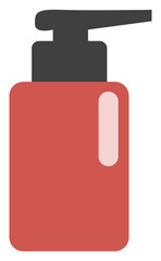 Sticker - Concealer in red container, illustration, vector, on a white background.