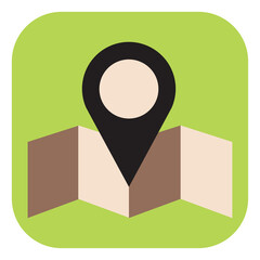 Sticker - Map navigation, illustration, vector, on a white background.